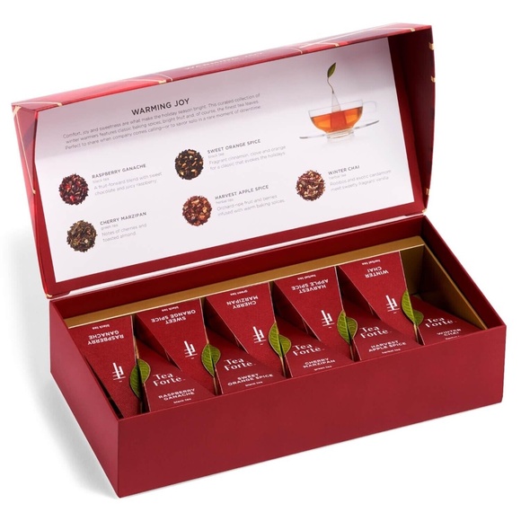 Tea Forte Warming Joy Gift Set, Holiday Spice Tea Sampler with 10 Pyramid Tea - Picture 2 of 5